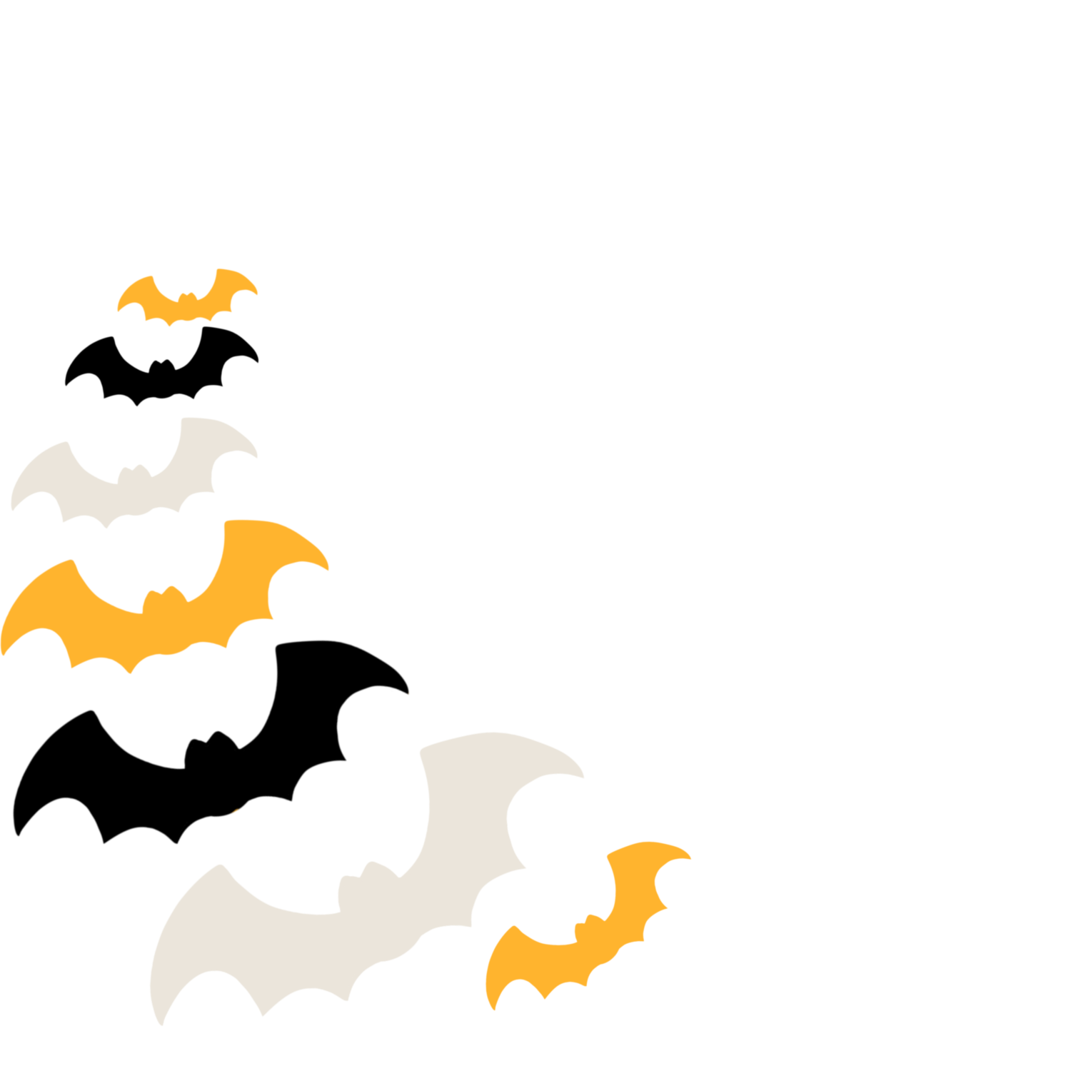 Orange, Black, White Simple Bats Avatar Frame